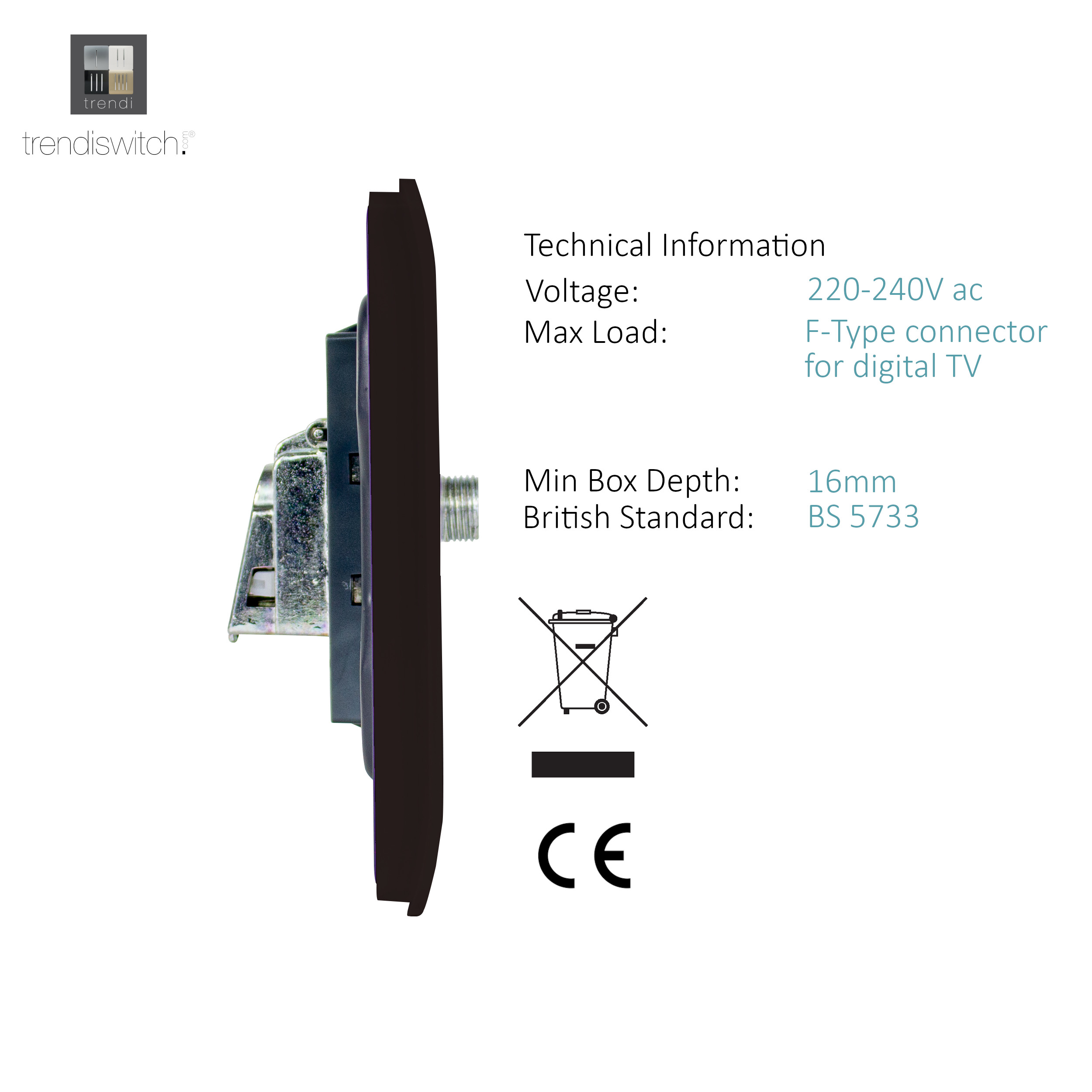 Dark Brown Wiring Accessories Trendi Decorative Screwless